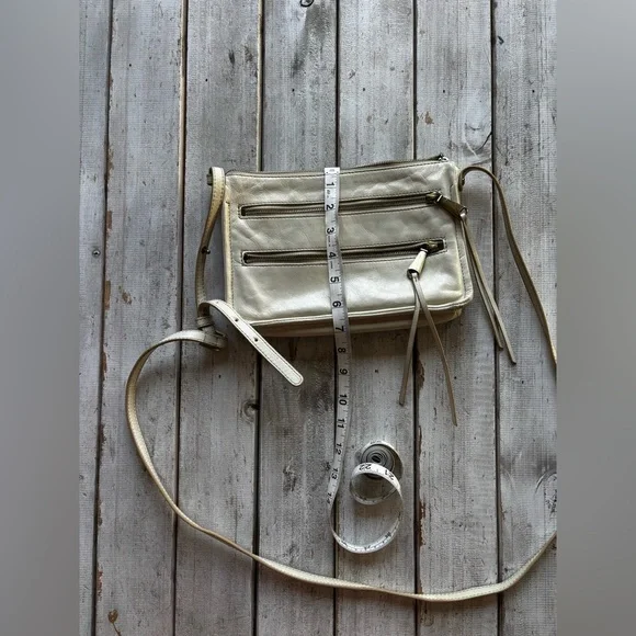 HOBO Cream Slim Crossbody Purse Leather Minimal Bag - Picture 4 of 11